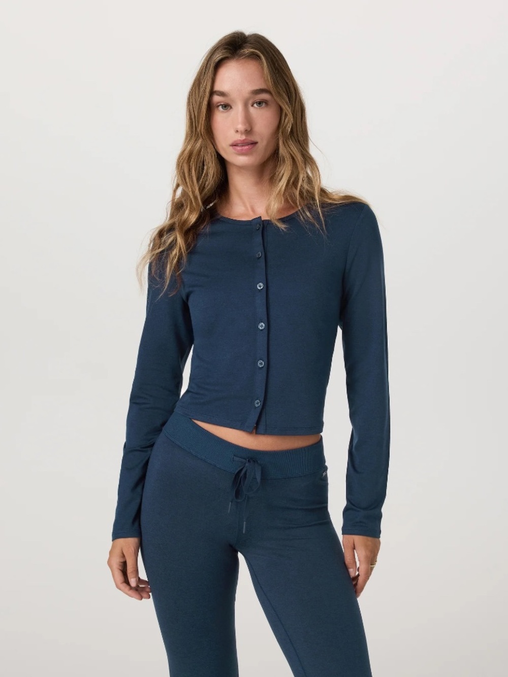 Vuori Halo Cardigan 2.0 - Blue Coast Heather - Small